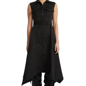 Scarf Hem Taffeta Twill Dress